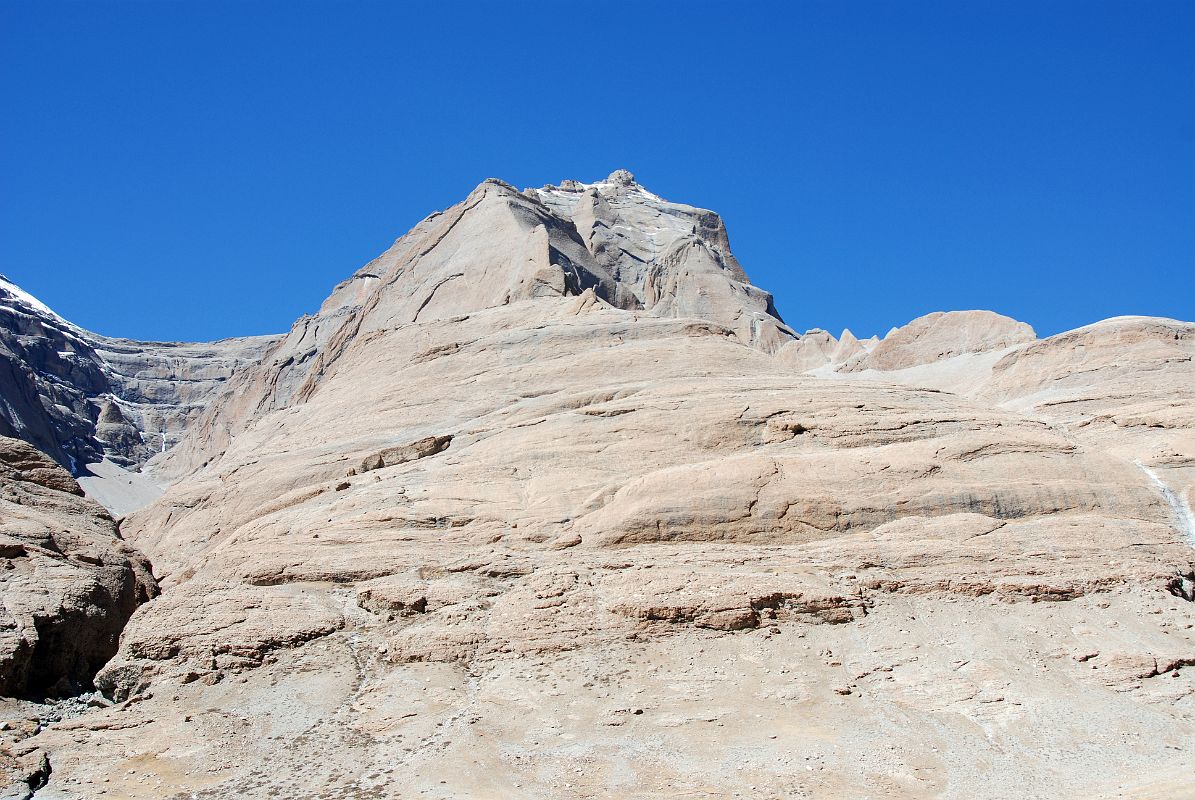 19 Ushinisha Vijaya Namgyalma Long Life Buddha Peak On The West Side Of Lha Chu Valley On Mount Kailash Outer Kora Ushinisha Vijaya (Tib. Namgyalma), the peak representing the third long-life Buddha, comes into view north of Amitayus as I continue trekking up the Lha Chu Valley.